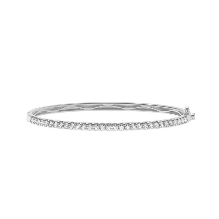 4-Prong Round Moissanite Bangle White Gold