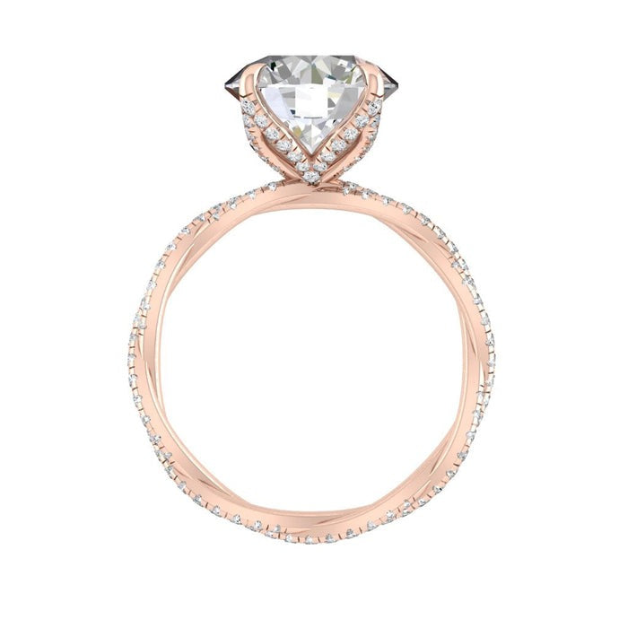 4.11 CT Round Moissanite Solitaire Engagem Rose Gold Ring 1