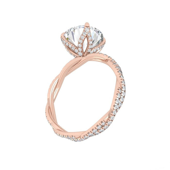 4.11 CT Round Moissanite Solitaire Engagem Rose Gold Ring 2