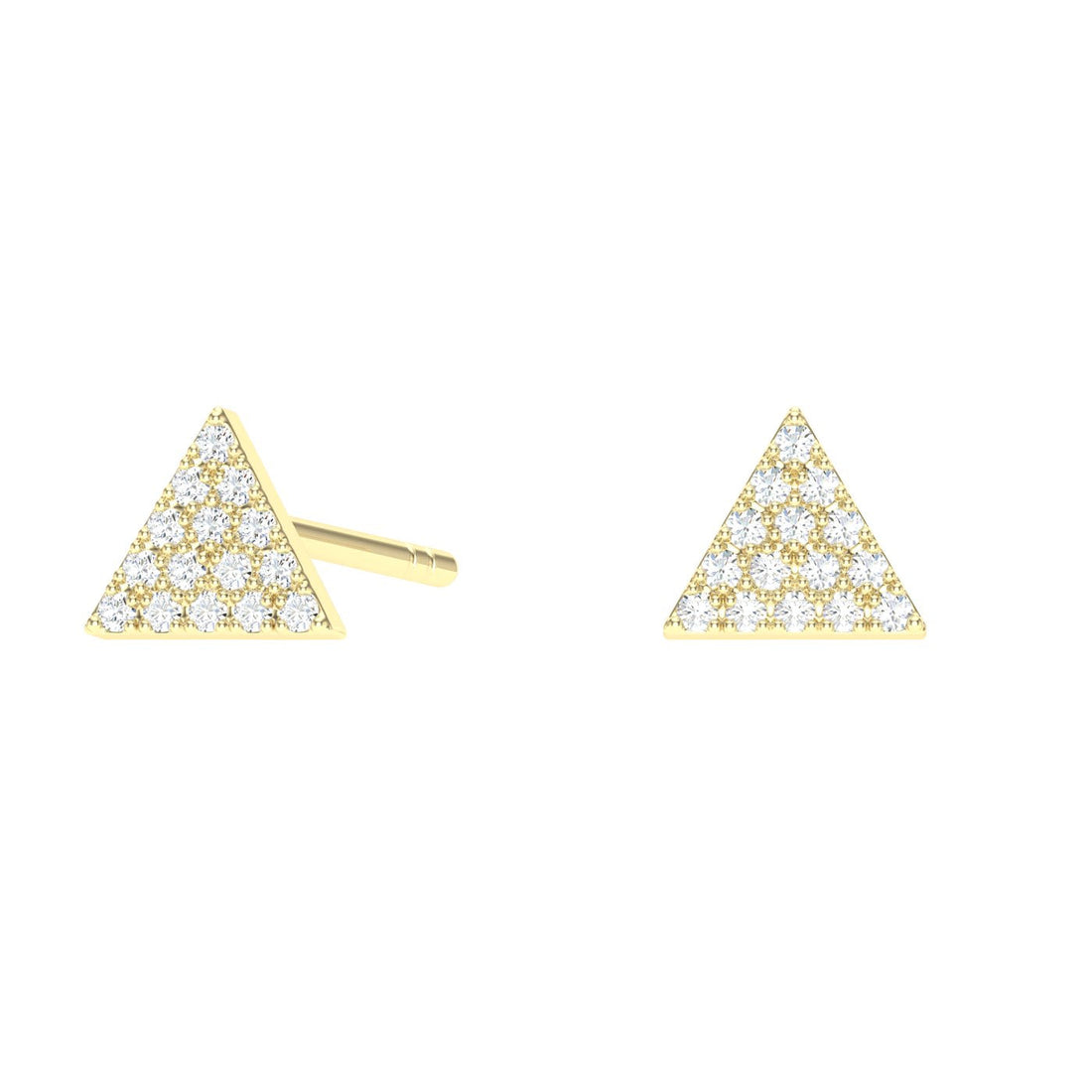 Triangle Moissanite Studs Yellow Gold