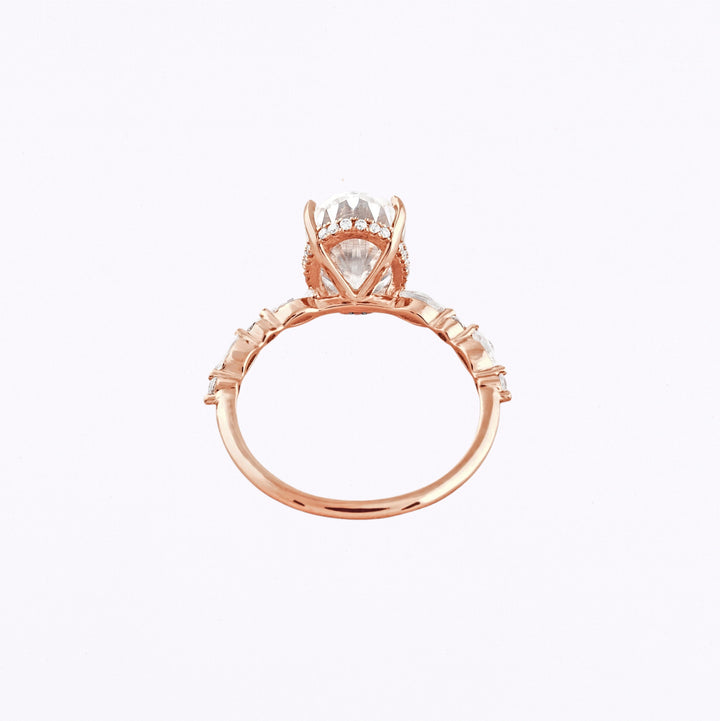 4 CT Oval Cut Moissanite Engagement Ring Rose Gold