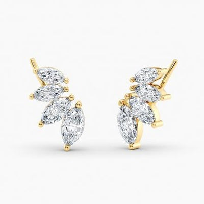 4 Marquise Moissanite Earrings