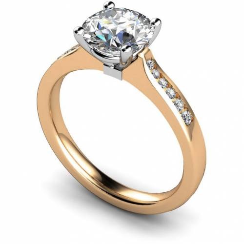 4 Prongs Round cut Shoulder Lab Grown Diamond Ring 
