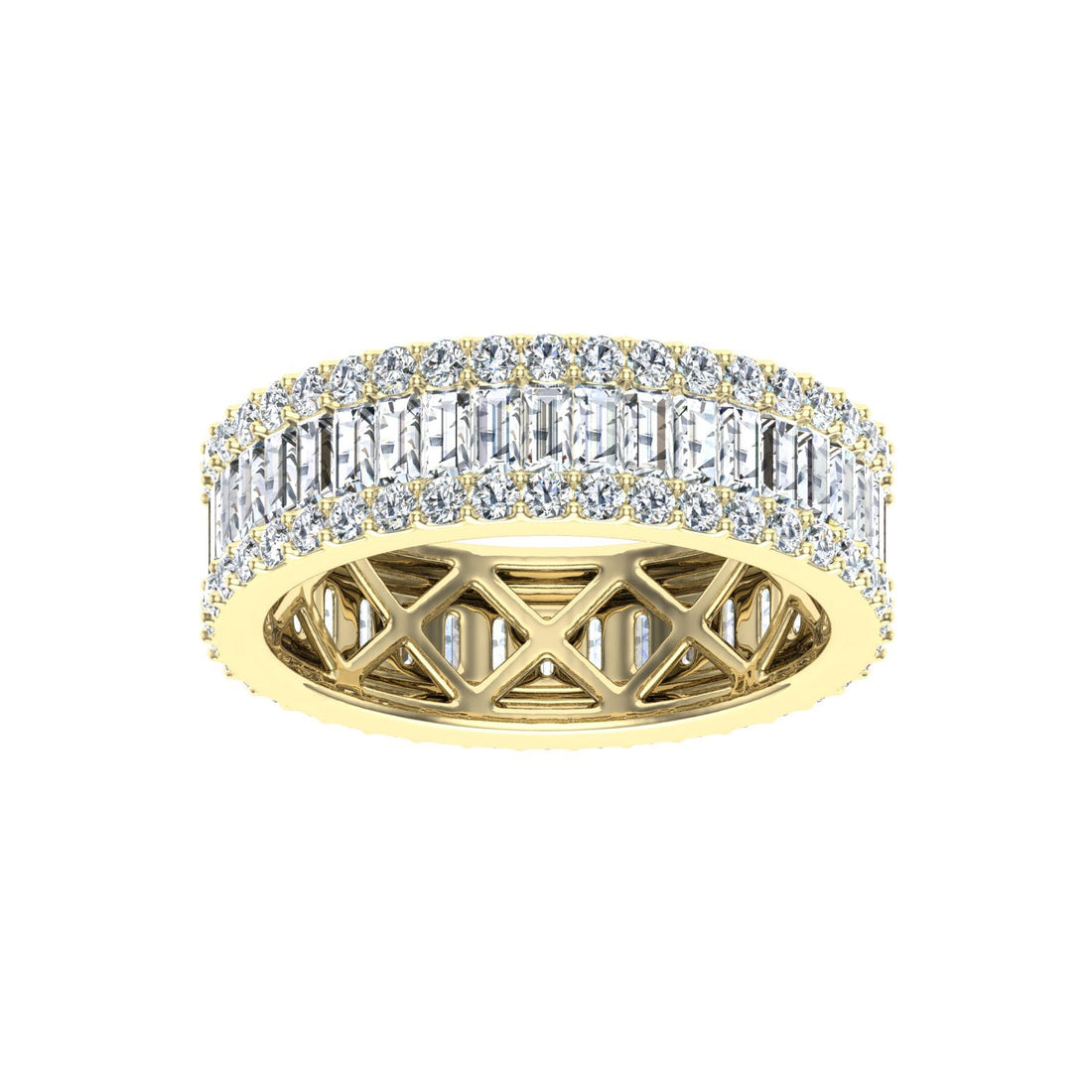 Luxe Baguette Moissanite Wedding Band Yellow Gold