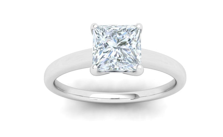 Celestia 1CT Princess Cut Solitaire Moissanite Engagement Ring White Gold