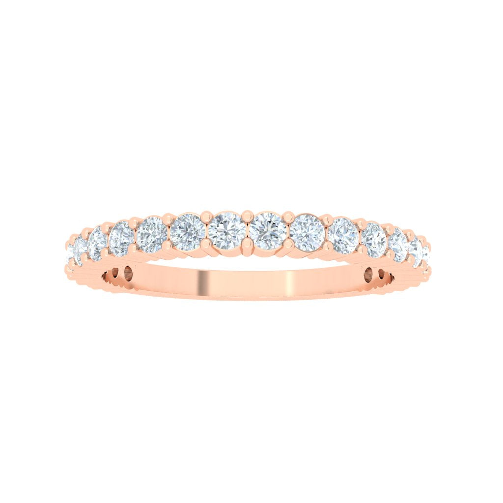 Luxe Moissanite Wedding Band  Rose Gold