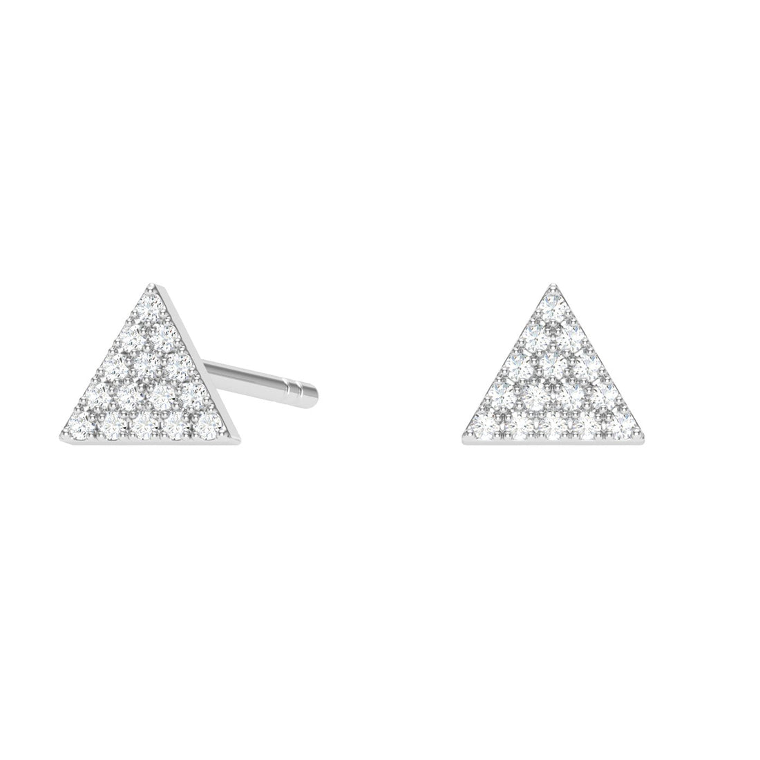 Triangle Moissanite Studs White Gold