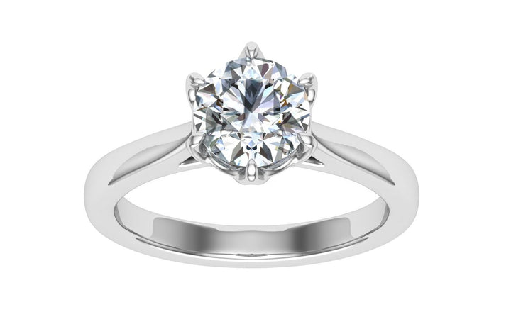 Adaya Round Cut Solitaire Moissanite Solitaire Engagement Ring