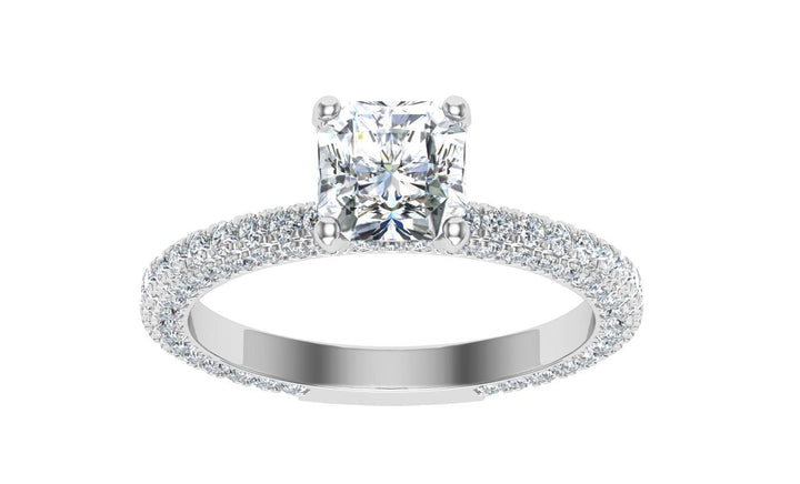 Infinite Asscher Cut Micro Pavé Moissanite Engagement Ring White Gold