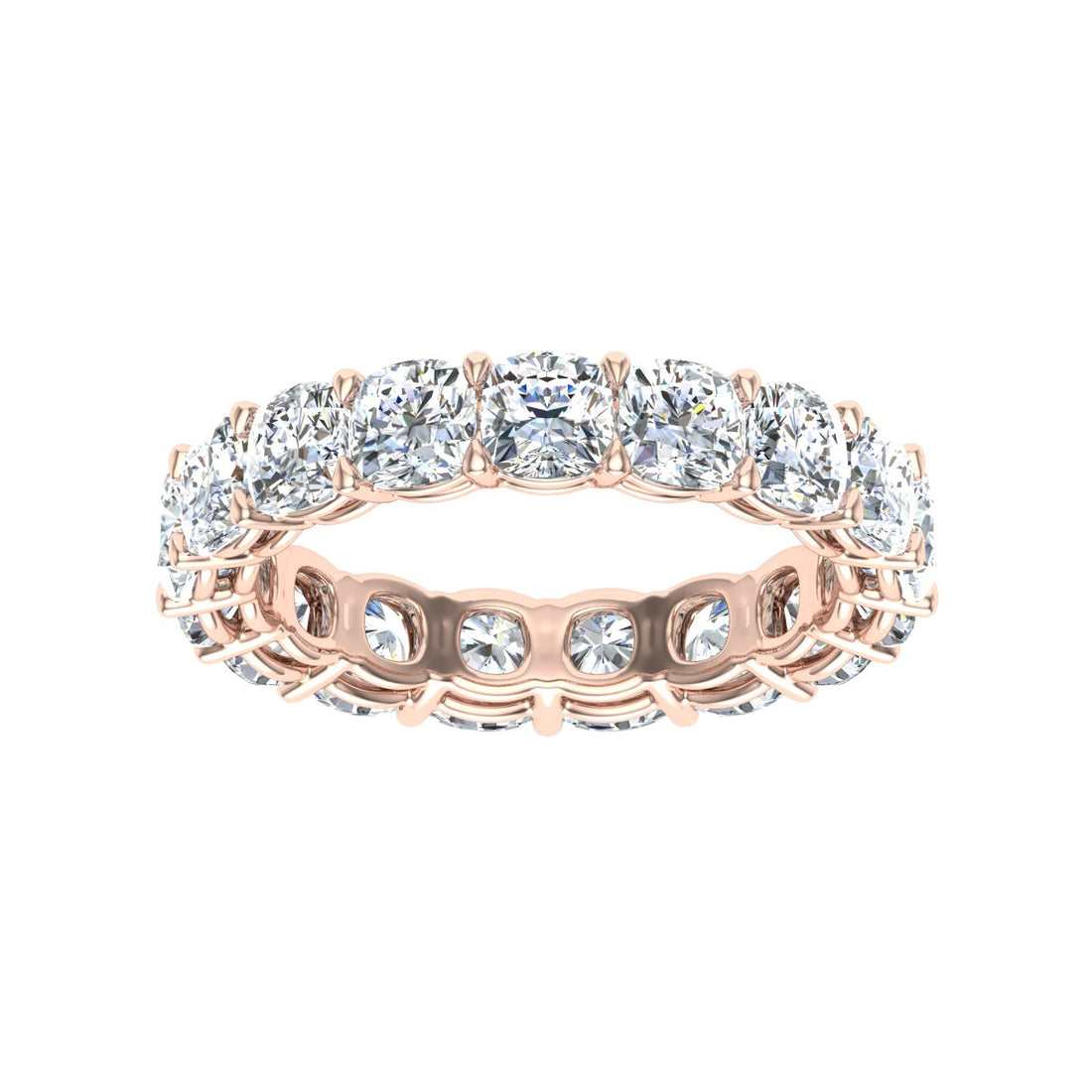 Luxe Cushion Cut Moissanite Wedding Band  Rose Gold