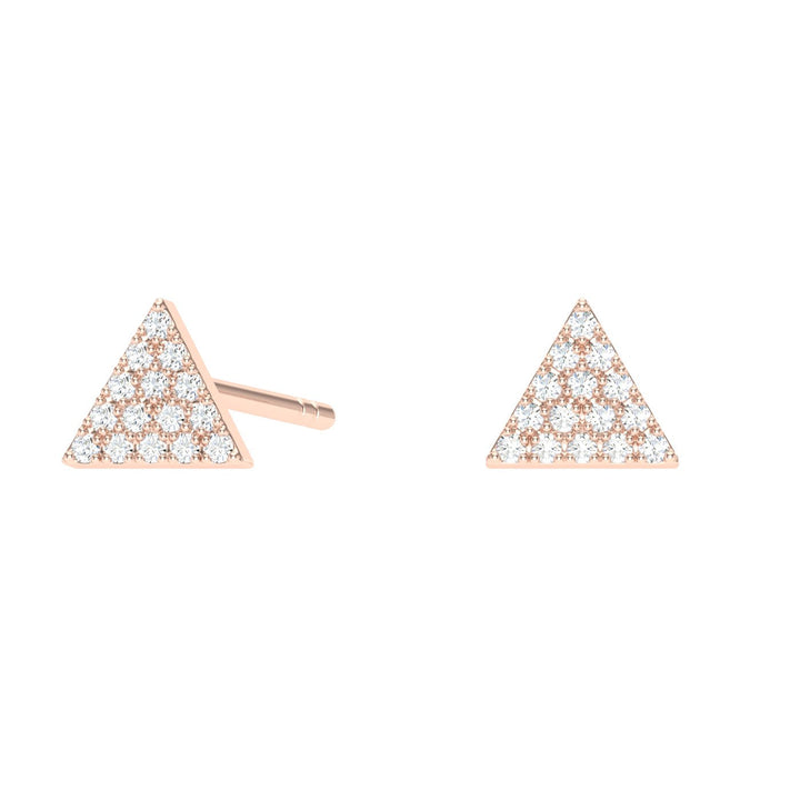 Triangle Moissanite Studs Rose Gold