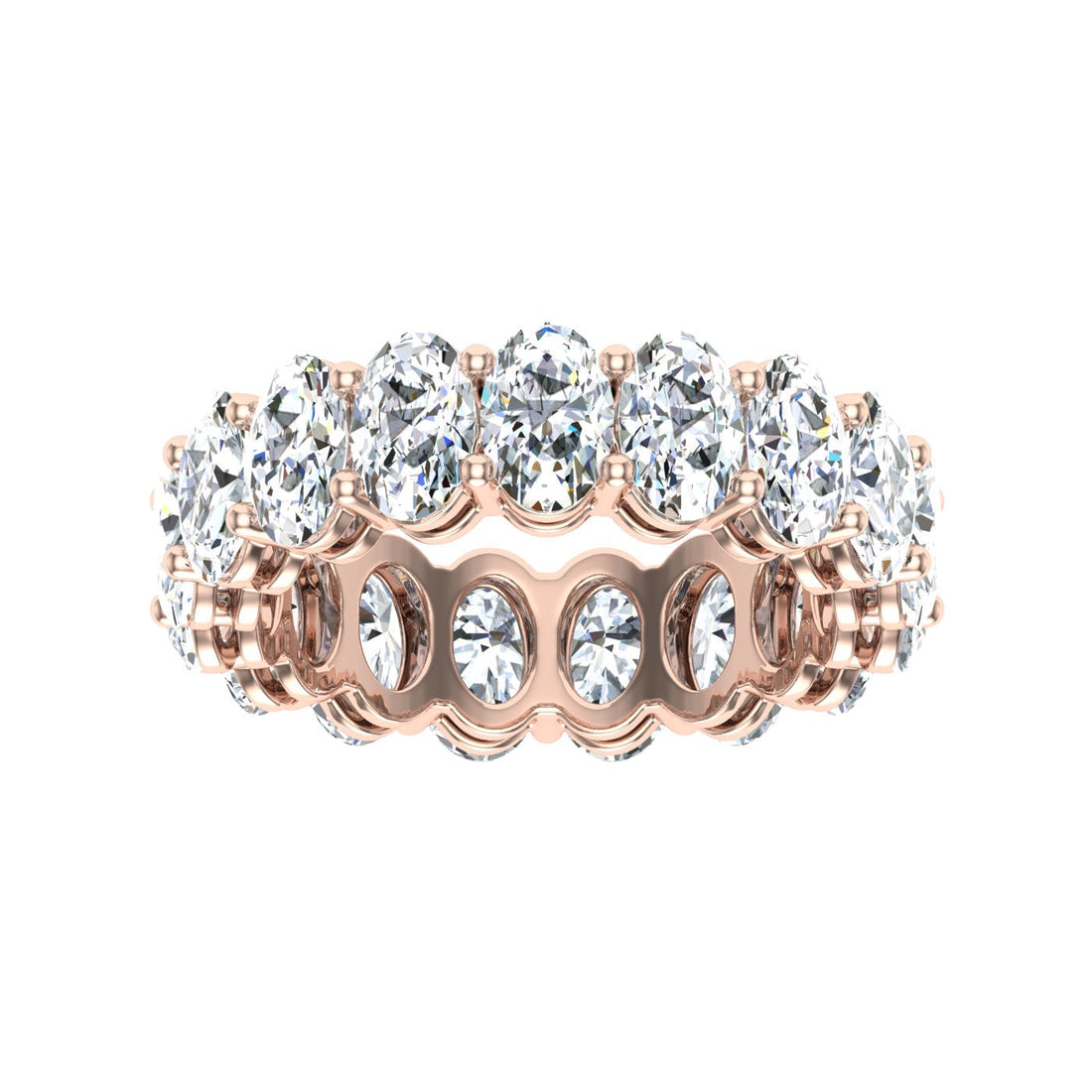 Aria Luxe Oval Cut Moissanite Wedding Band Rose Gold