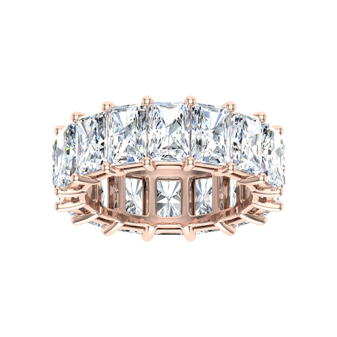 Luxe Radiant Cut Wedding Band  Rose Gold
