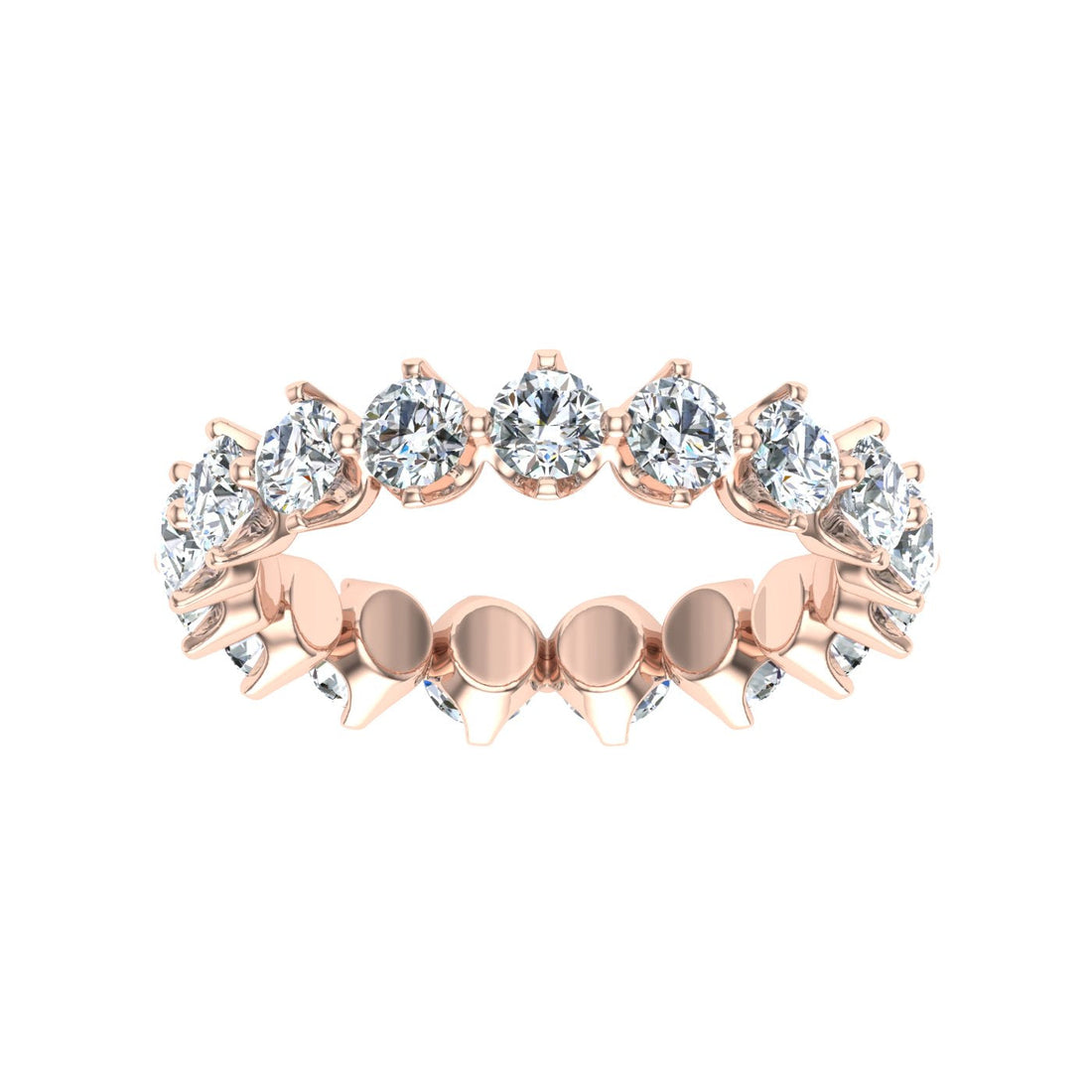 Compass Point Eternity Moissanite Wedding Band Rose Gold