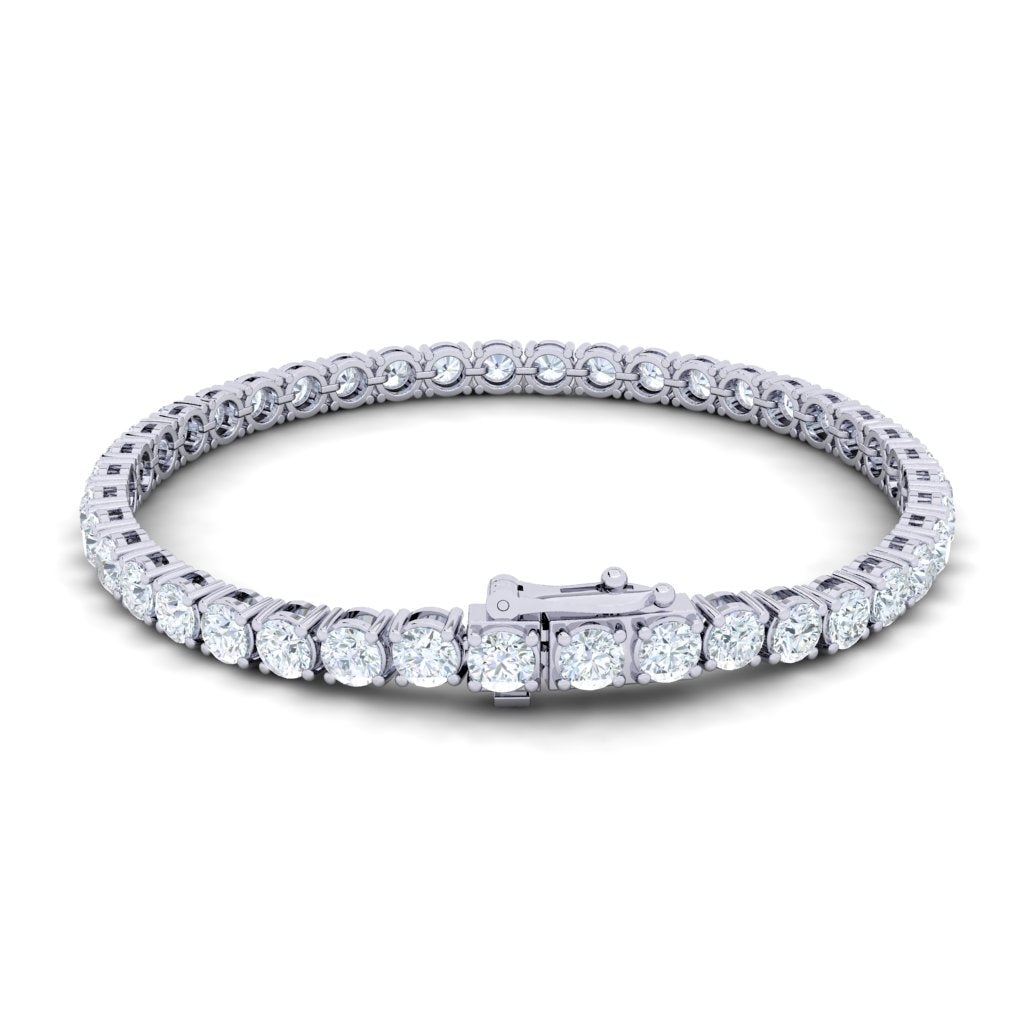 Classic Tennis Moissanite Bracelet White Gold