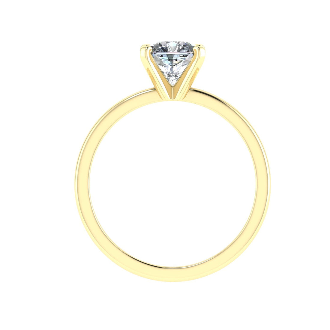 Lustrous Asscher Solitaire Moissanite Engagement Ring Yellow Gold