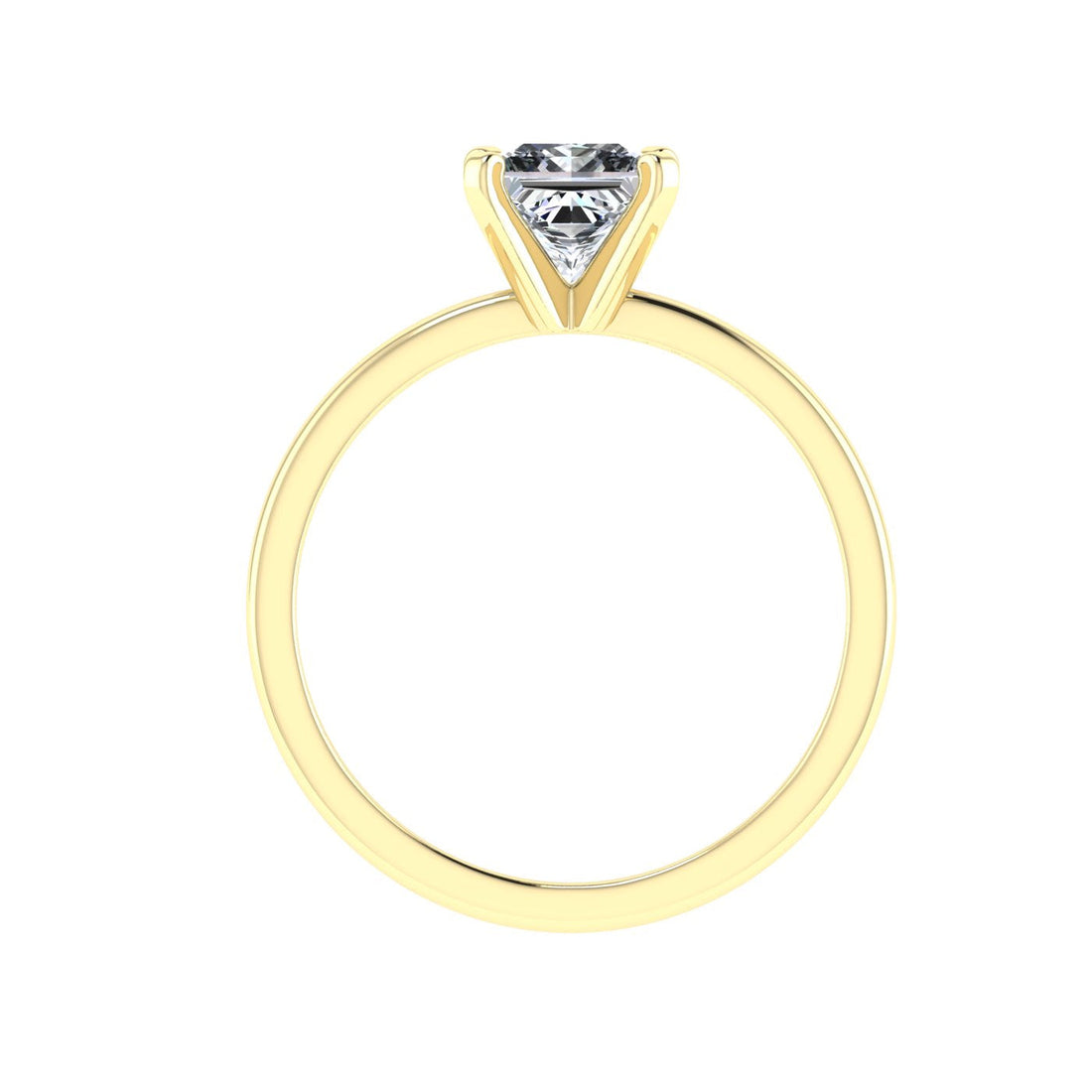 Opulent Princess Solitaire Moissanite Engagement Ring Yellow Gold