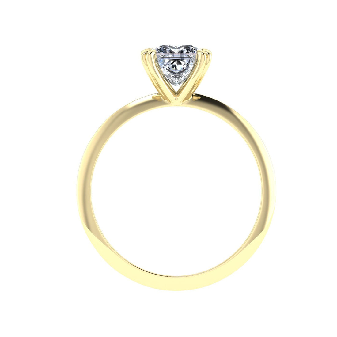 Seraphic Double Claw Princess Moissanite Engagement Ring Yellow Gold