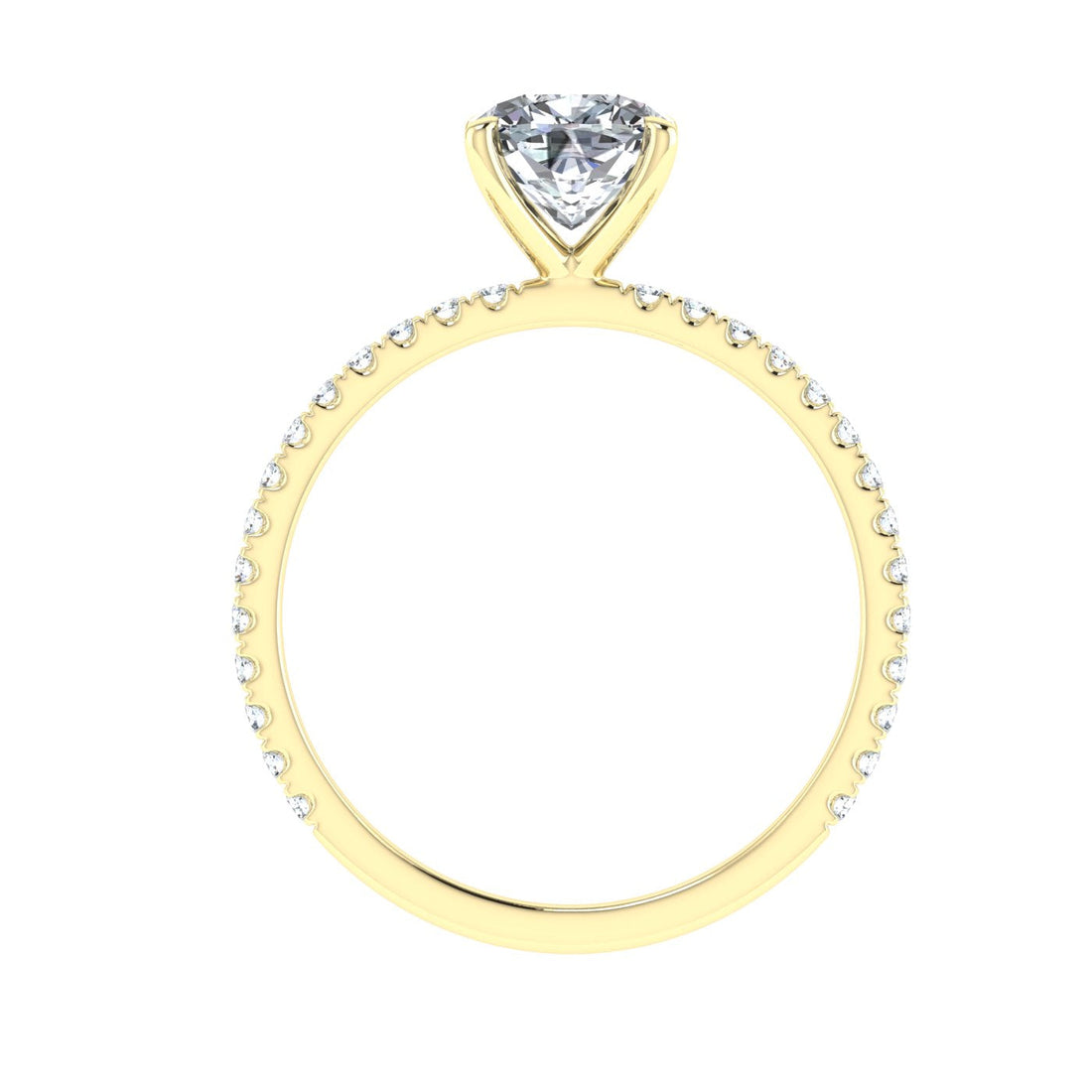 Cipher Cushion Cut Solitaire Moissanite Engagement Ring Yellow Gold