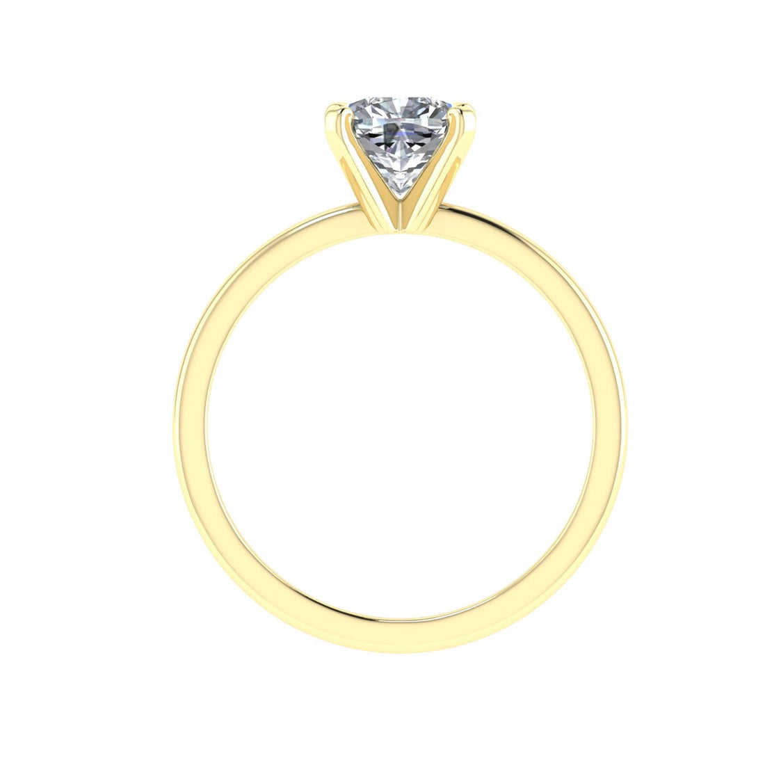 Opus Cushion Solitaire Moissanite Engagement Ring Yellow Gold