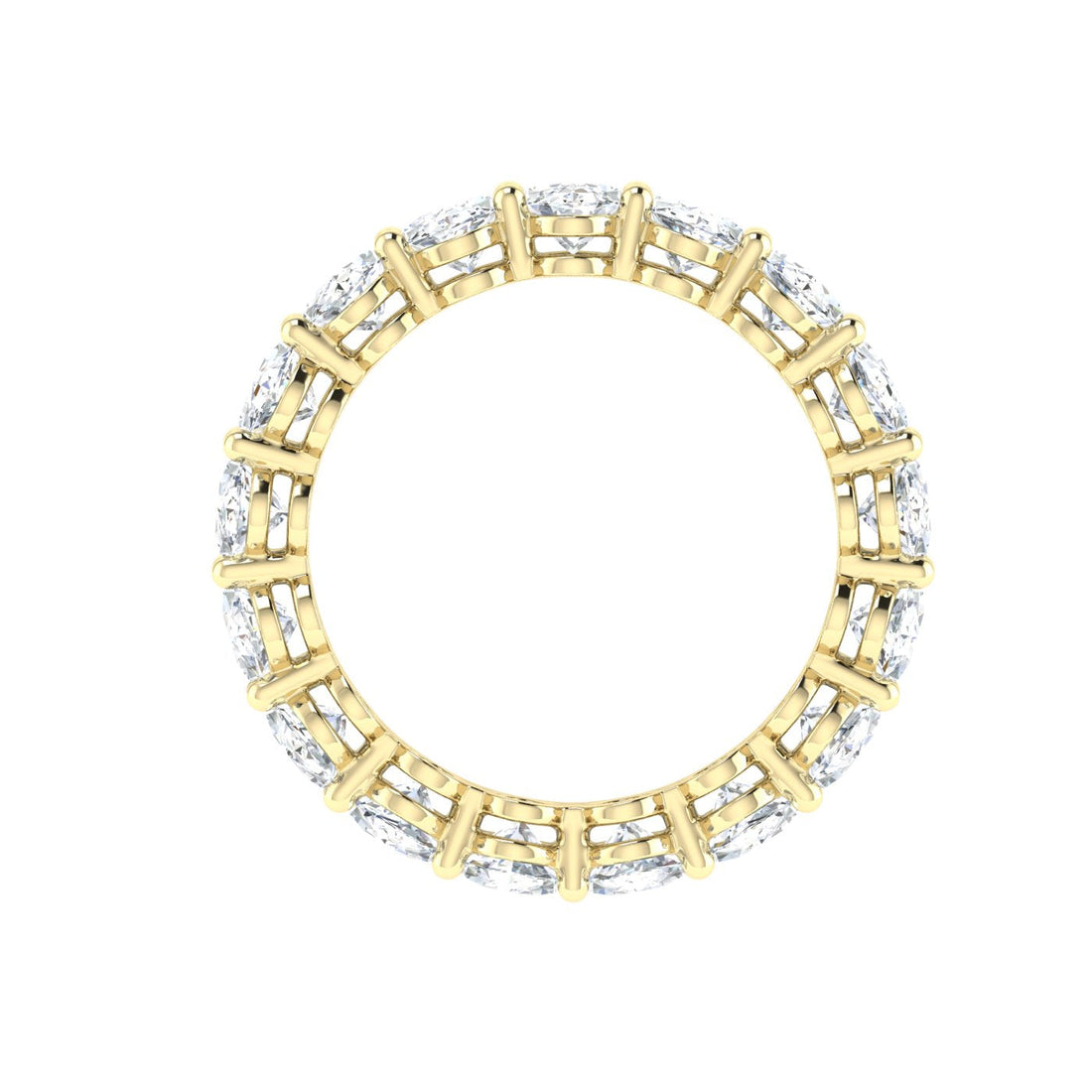 Aria Luxe Oval Cut Moissanite Wedding Band Yellow Gold