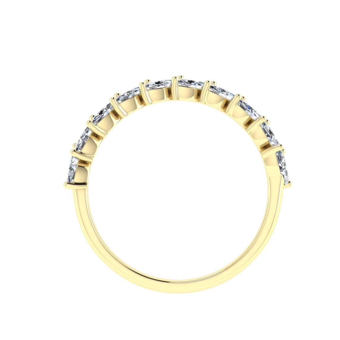 Luxe Marquise Cut Moissanite Wedding Band Yellow Gold