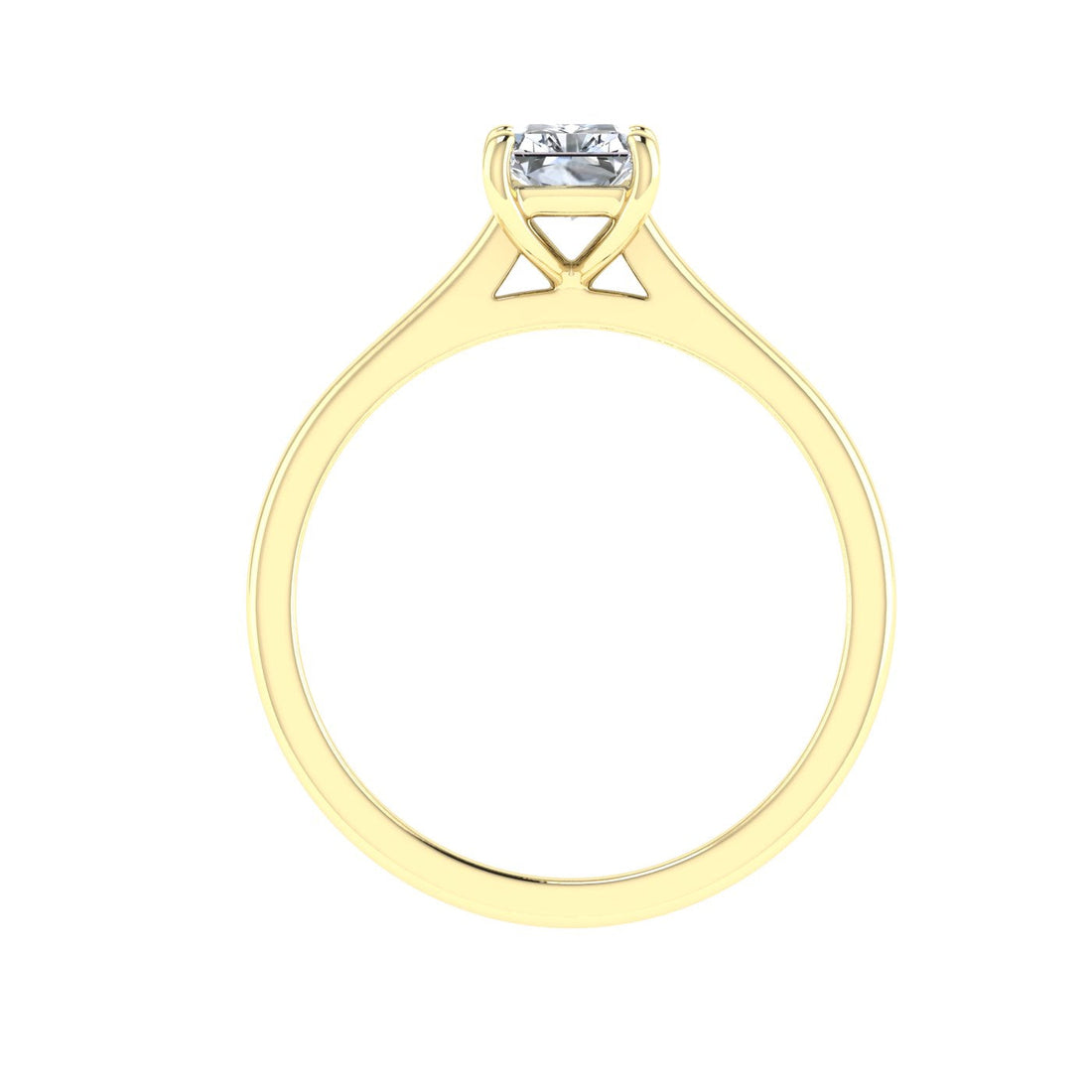 Shimmering Radiant Cut Solitaire Moissanite Engagement Ring Yellow Gold