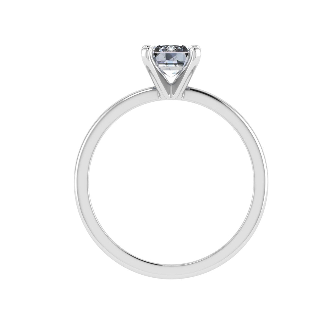 Serenade Emerald Solitaire Moissanite Engagement Ring White Gold