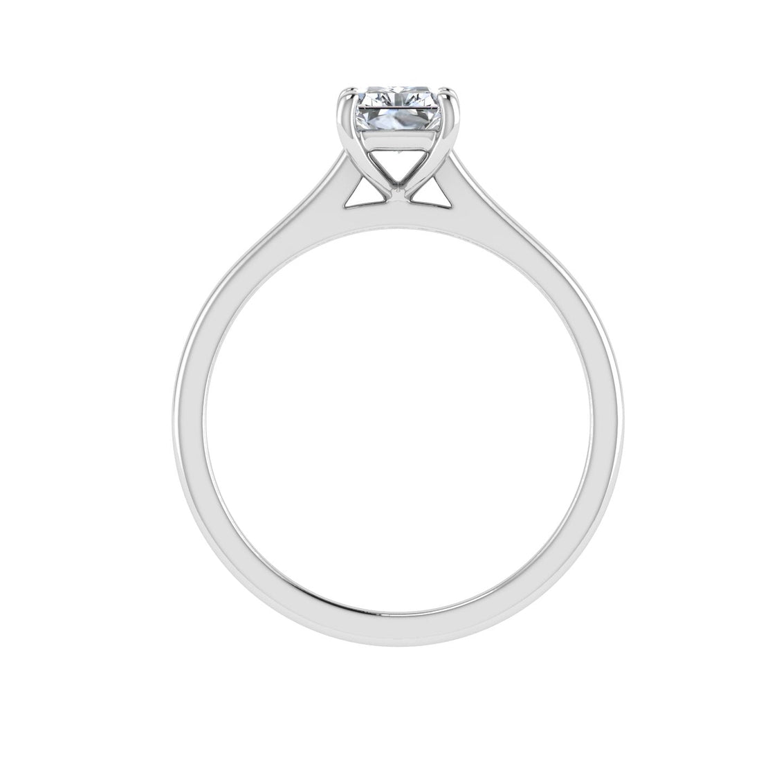 Shimmering Radiant Cut Solitaire Moissanite Engagement Ring White Gold