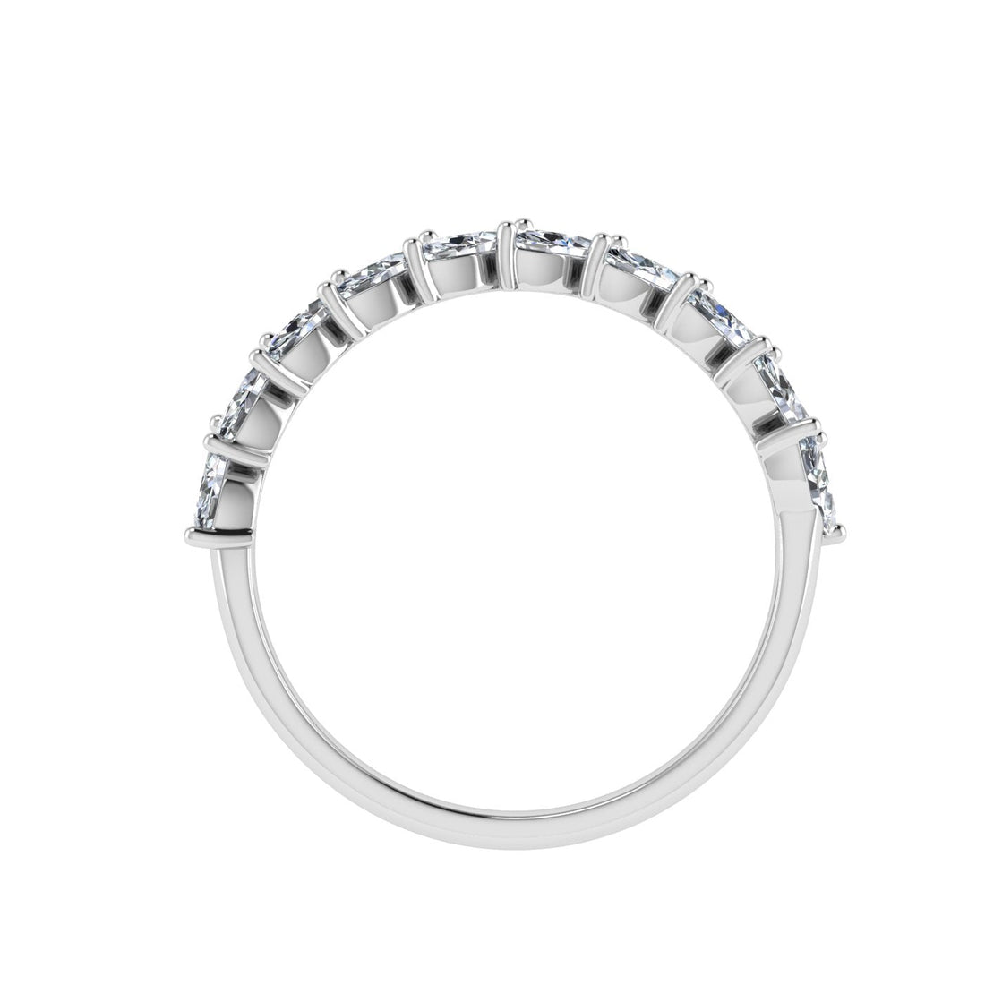 Luxe Marquise Cut Moissanite Wedding Band White Gold