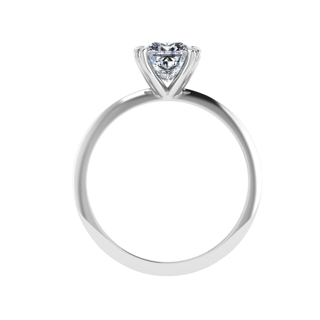 Seraphic Double Claw Princess Moissanite Engagement Ring White Gold