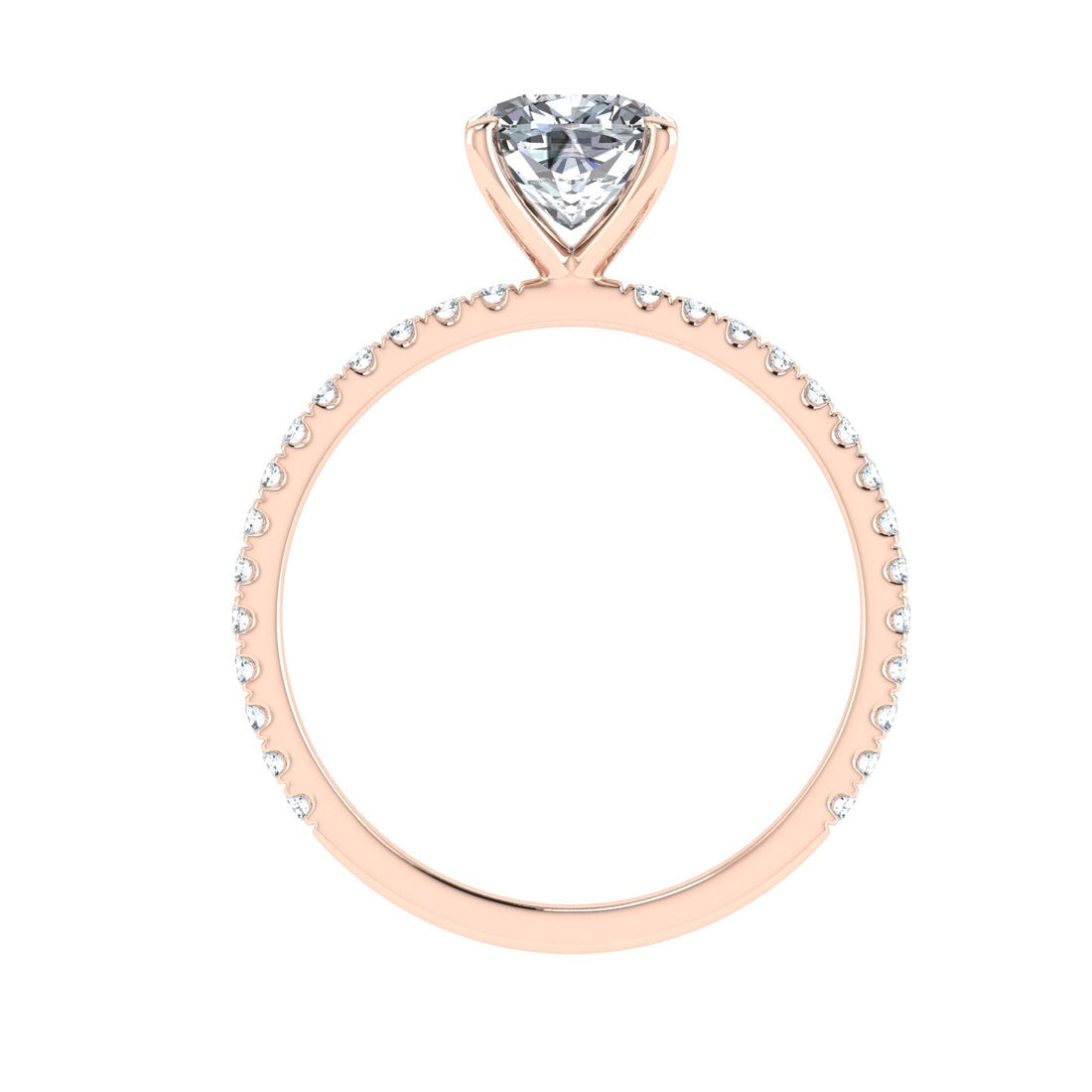 Cipher Cushion Cut Solitaire Moissanite Engagement Ring Rose Gold