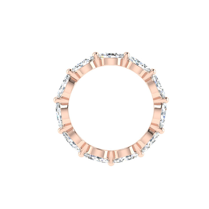 Marquise and Dot Moissanite Wedding Band  Rose Gold