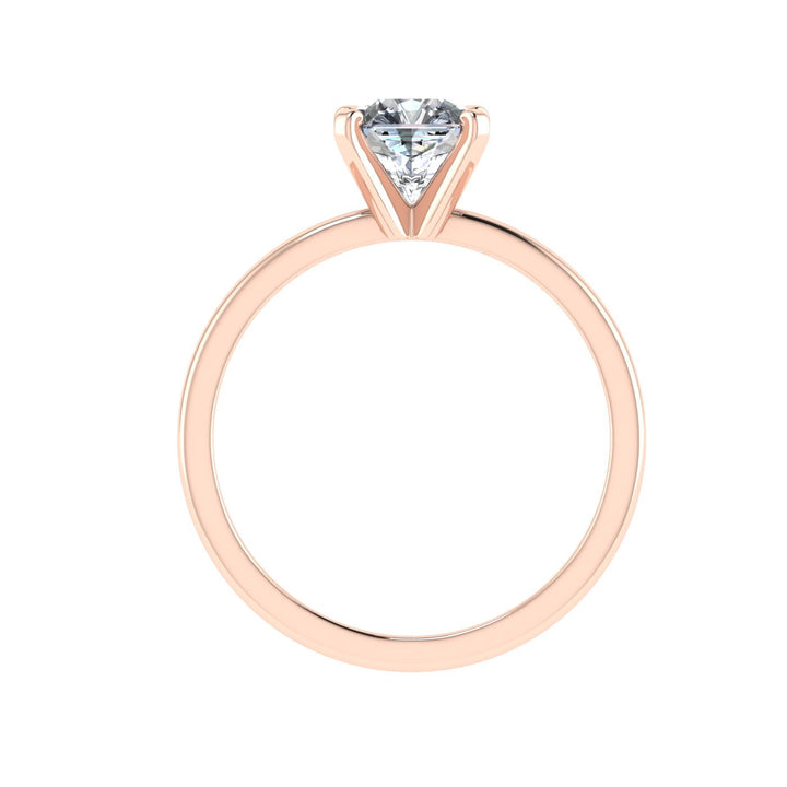 Lustrous Asscher Solitaire Moissanite Engagement Ring  Rose Gold