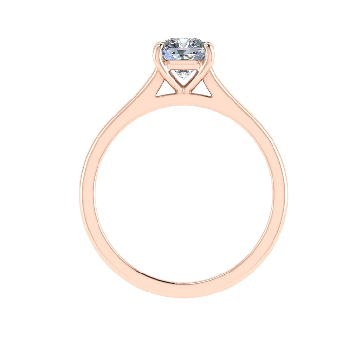 Melody Asscher Cut Solitaire Moissanite Engagement Ring  Rose Gold