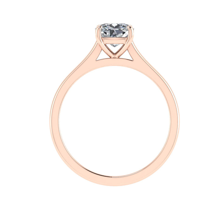 Velvet Cushion Cut Solitaire Moissanite Engagement Ring Rose Gold