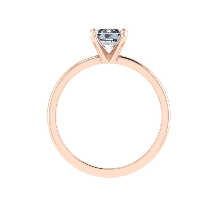 Serenade Emerald Solitaire Moissanite Engagement Ring Rose Gold