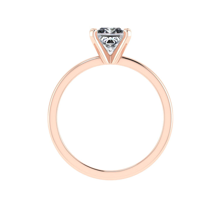 Opulent Princess Solitaire Moissanite Engagement Ring Rose Gold