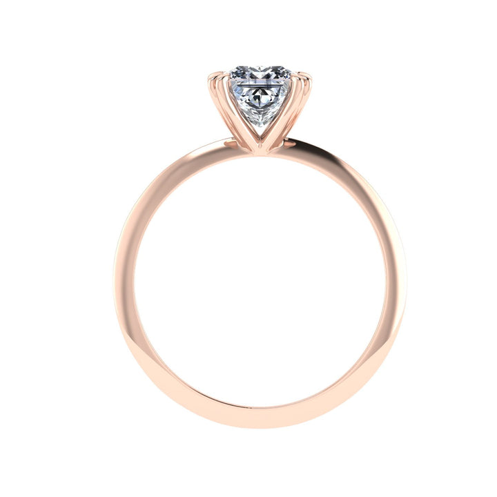 Seraphic Double Claw Princess Moissanite Engagement Ring Rose Gold