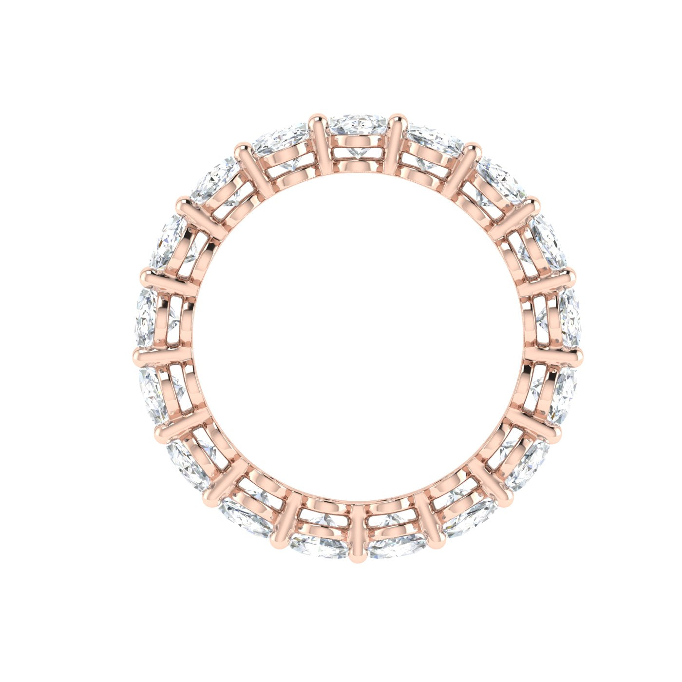 Aria Luxe Oval Cut Moissanite Wedding Band Rose Gold