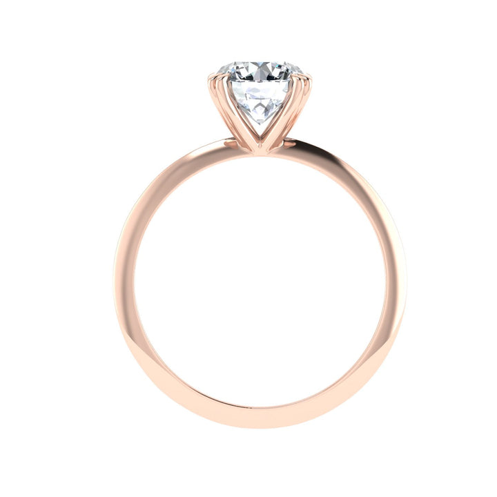 Whirl Double Claw Round Solitaire Moissanite Engagement Ring Rose Gold