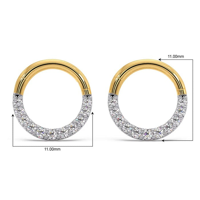 Abstract Lab Diamond Hoops Earrings