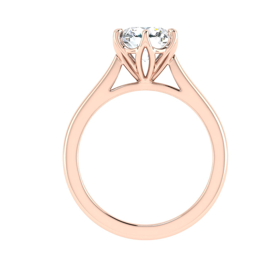 Adaya Round Cut Solitaire Moissanite Solitaire Engagement Ring Rose Gold