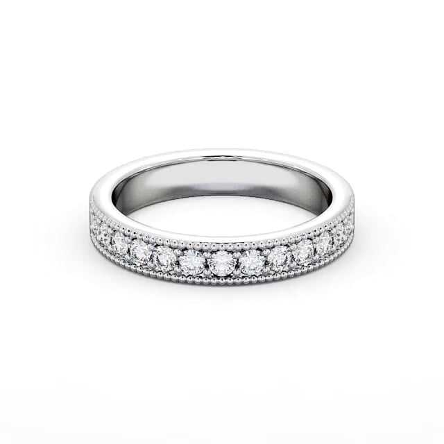 Adele Half Eternity Round Lab Diamond with Milgrain Ring
