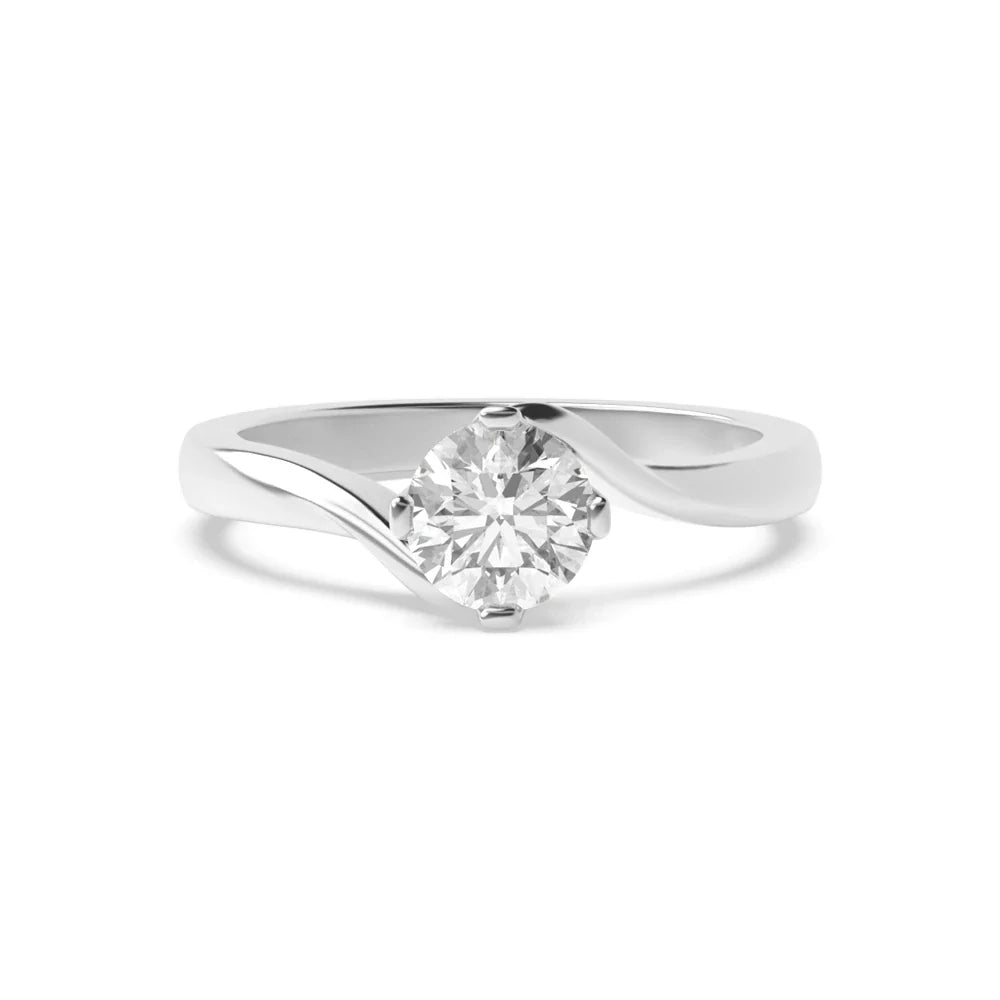 Alice 4 Prong Round Lab Grown Diamond Twisted Open Set Classic Solitaire Engagement Ring