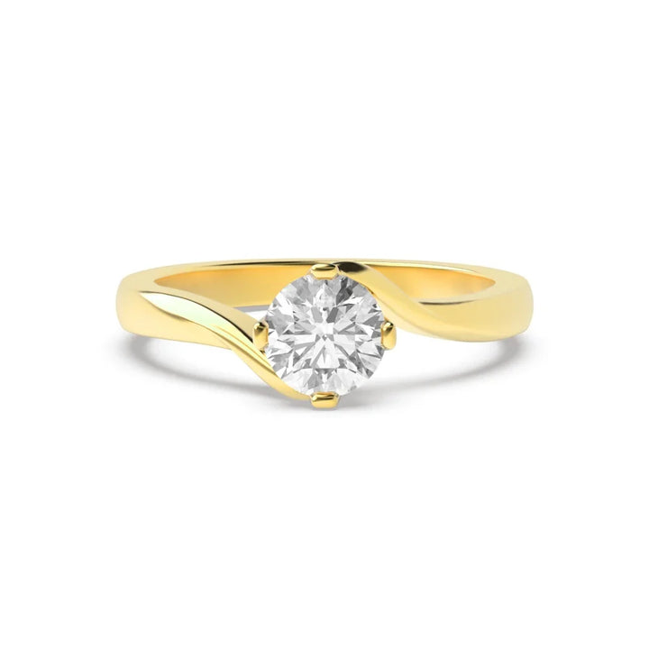 Alice 4 Prong Round Lab Grown Diamond Twisted Open Set Classic Solitaire Engagement Ring
