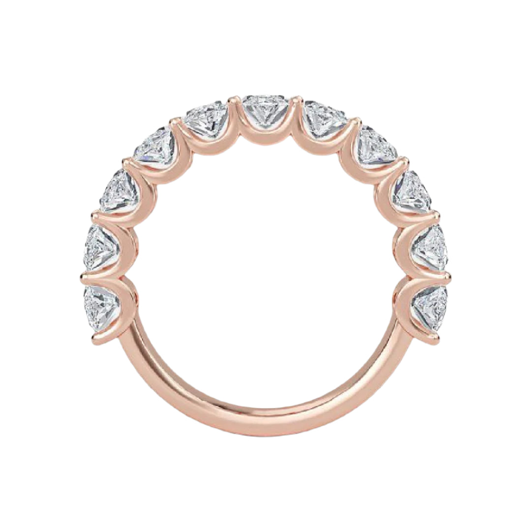Amara 11 Stone Marquise Moissanite Anniversary Band Rose Gold