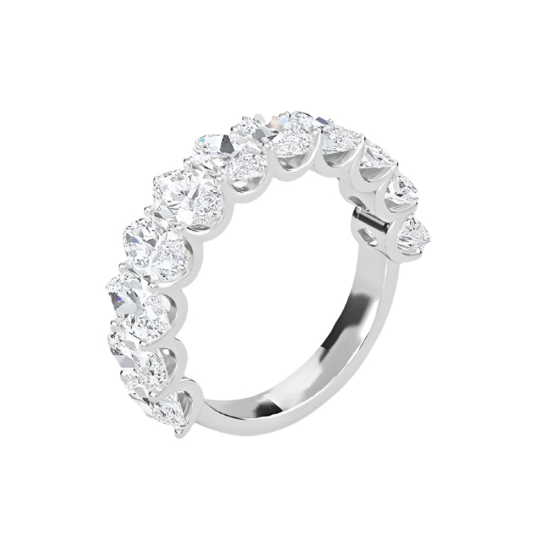 Amara  11 Stone Marquise Moissanite Anniversary Band White Gold