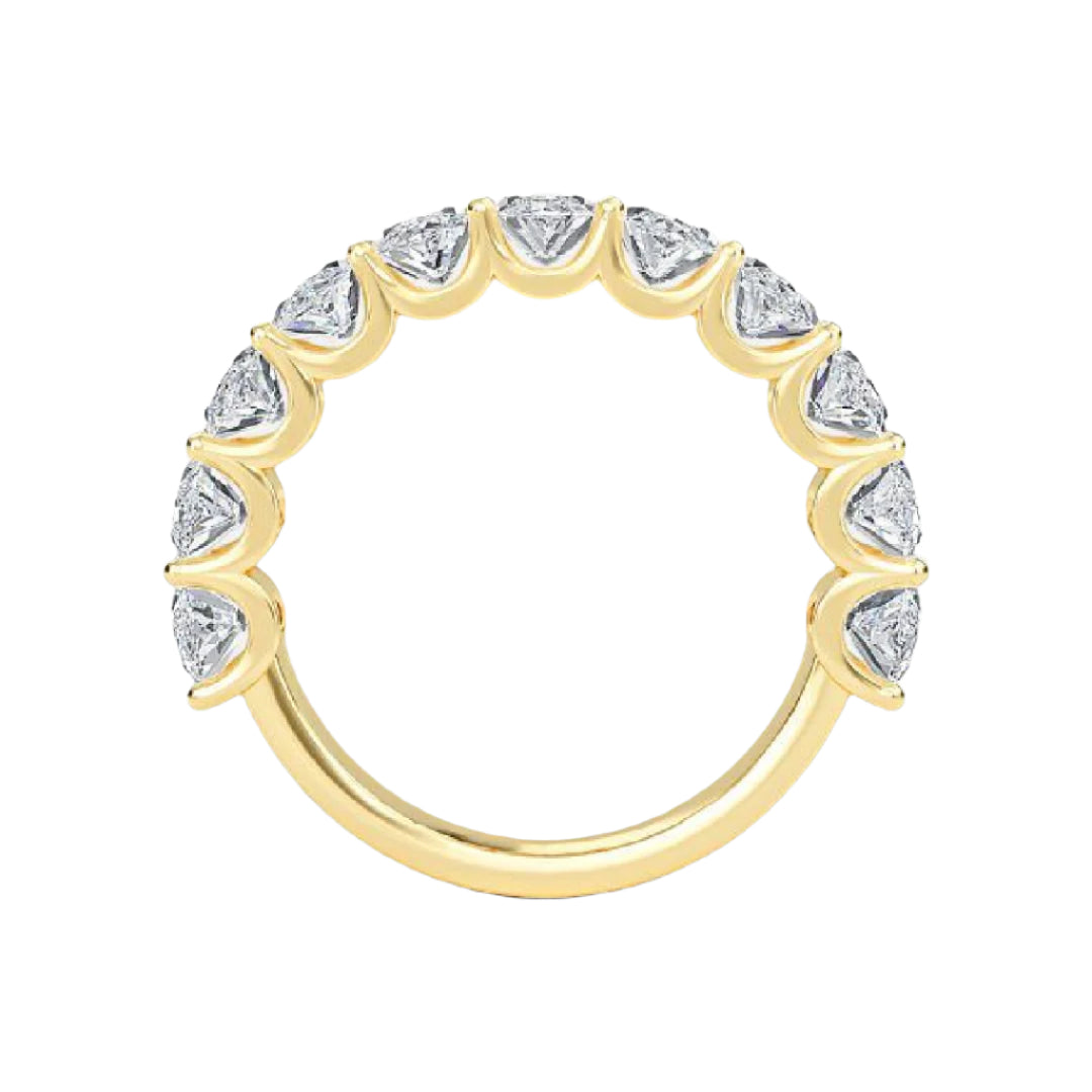 Amara 11 Stone Marquise Moissanite Anniversary Band Yellow Gold