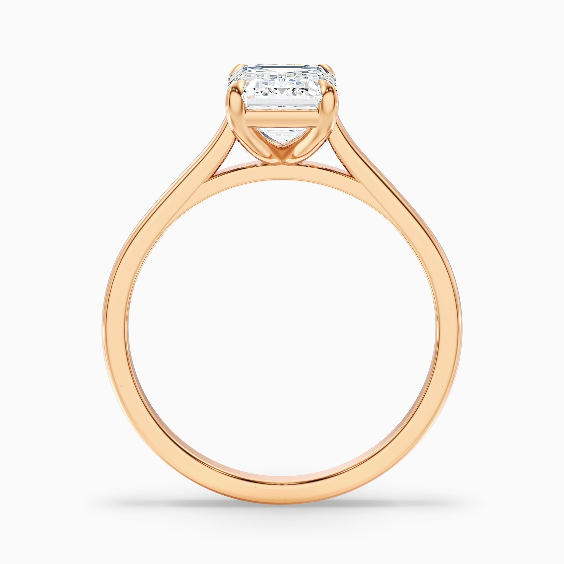 Arctic 1 Carat Emerald Cut Solitaire Lab Grown Engagement Ring in 10k Rose Gold